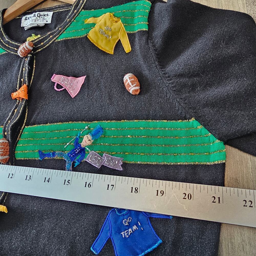 Vintage Jack B. Quick Cardigan Women Lrg 90s School Spirit Cheer Band Whimsical - Picture 10 of 13